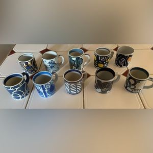 Set of 10 Royal Copenhagen Porcelain Annual Mugs - Small (pictured are 1968-71)